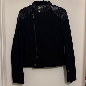 Vintage Class Roberto Cavalli Cotton Moto Jacket with Leather Detail
